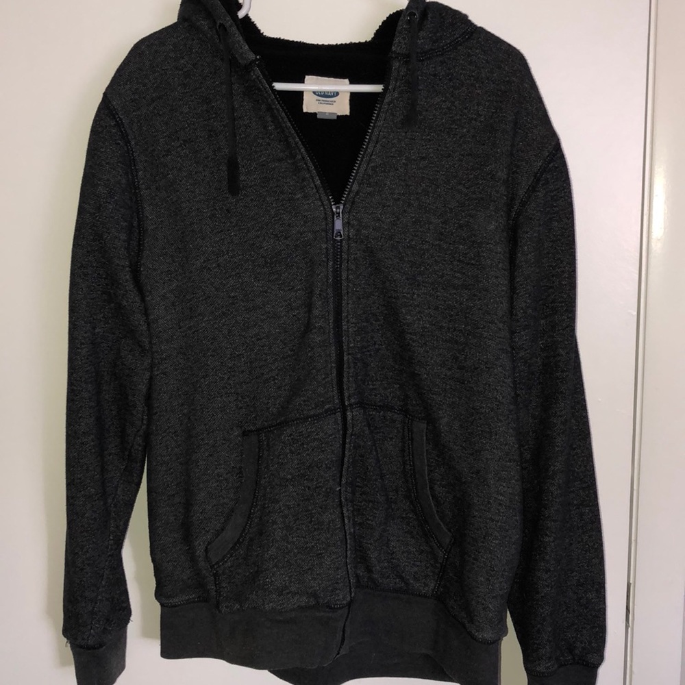 Grey/Black Old Navy Fuzzy Sweatshirt